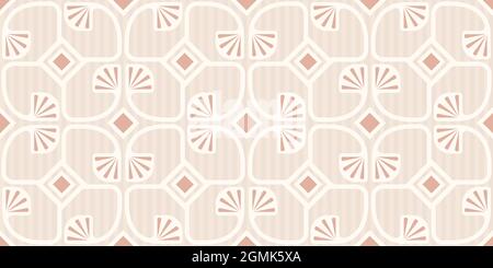 Motif vectoriel vintage sans coutures dans un style art déco. Motif fleuri sans couture rétro avec plantes géométriques abstraites. Illustration de Vecteur