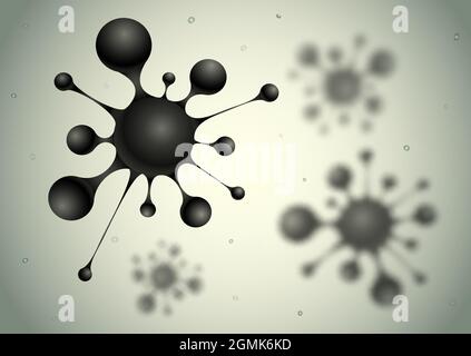 Illustration vectorielle des virus dans le style macro. Icône de vecteur du virus gros plan. Coronavirus. Illustration de Vecteur
