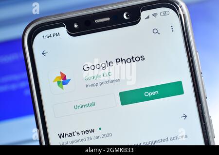 New Delhi, Inde - 08 février 2020 : application Google photos sur smartphone Banque D'Images