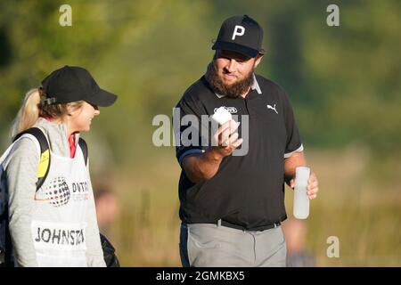 CROMVOIRT, PAYS-BAS - SEPTEMBRE 16 : Andrew Johnston d'Angleterre pendant le ProAm des Néerlandais Open 2021 au Bernardus Golf le 16 septembre 2021 à Cromvoirt, pays-Bas (photo de Henk Seppen/Orange Pictures) Banque D'Images