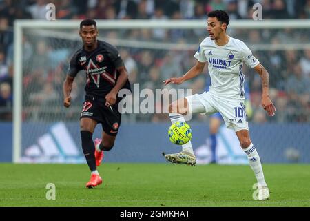Copenhague, Danemark. 19 septembre 2021. Carlos Zeca (10) du FC Copenhagen vu lors du match 3F Superliga entre le FC Copenhagen et le FC Midtjylland à Parken à Copenhague. (Crédit photo : Gonzales photo/Alamy Live News Banque D'Images