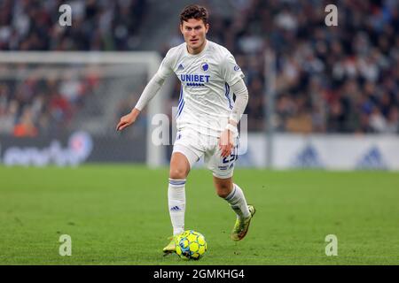 Copenhague, Danemark. 19 septembre 2021. Jonas Wind (23) du FC Copenhagen vu lors du match 3F Superliga entre le FC Copenhagen et le FC Midtjylland à Parken à Copenhague. (Crédit photo : Gonzales photo/Alamy Live News Banque D'Images