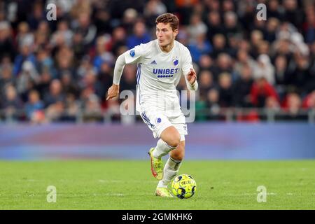 Copenhague, Danemark. 19 septembre 2021. Jonas Wind (23) du FC Copenhagen vu lors du match 3F Superliga entre le FC Copenhagen et le FC Midtjylland à Parken à Copenhague. (Crédit photo : Gonzales photo/Alamy Live News Banque D'Images