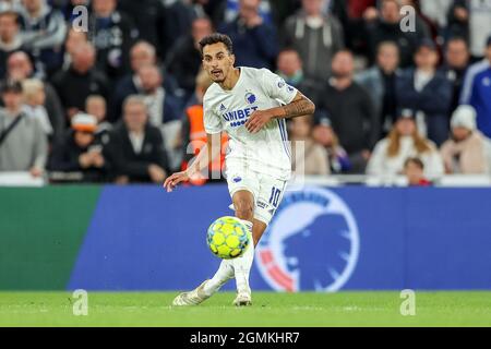 Copenhague, Danemark. 19 septembre 2021. Carlos Zeca (10) du FC Copenhagen vu lors du match 3F Superliga entre le FC Copenhagen et le FC Midtjylland à Parken à Copenhague. (Crédit photo : Gonzales photo/Alamy Live News Banque D'Images