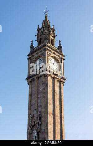 Albert Memorial Clock du XIXe siècle, Queen's Square, ville de Belfast, Irlande du Nord, Royaume-Uni Banque D'Images