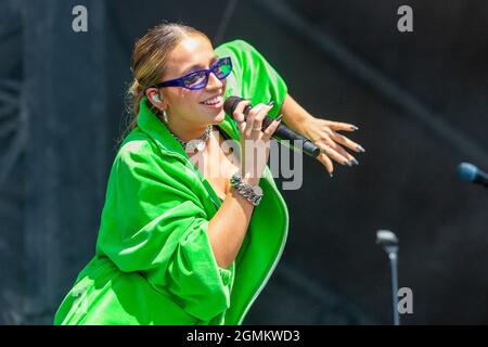 Tate McRae se produit sur la scène de la journée au festival de musique iHeartRadio 2021 à AREA15 le 18 septembre 2021 à Las Vegas, Nevada. Photo : imageSPACE/MediaPunch Banque D'Images