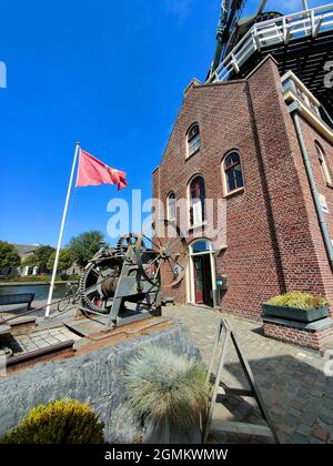 Moulin de Adriaan dans la ville de Haarlem, Amsterdam, pays-Bas Banque D'Images