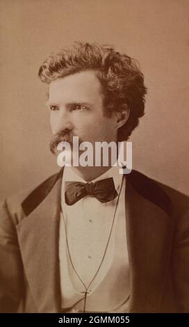 Samuel Langhorne Clemens, alias Mark Twain (1835-1910), demi-portrait, Jeremiah Gurney, 1873 Banque D'Images