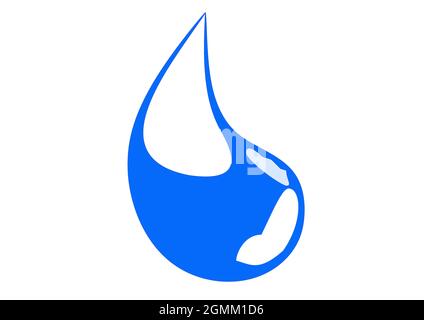 Déchirure bleue ou goutte d'eau sur fond blanc Illustration de Vecteur