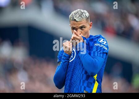 Thiago Silva de Chelsea célèbre après avoir obtenu son but lors du match de la Premier League entre Tottenham Hotspur et Chelsea à Tottenham Hotspur Stadiu Banque D'Images