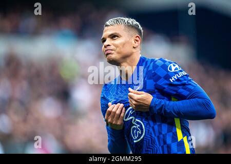 Thiago Silva de Chelsea célèbre après avoir obtenu son but lors du match de la Premier League entre Tottenham Hotspur et Chelsea à Tottenham Hotspur Stadiu Banque D'Images