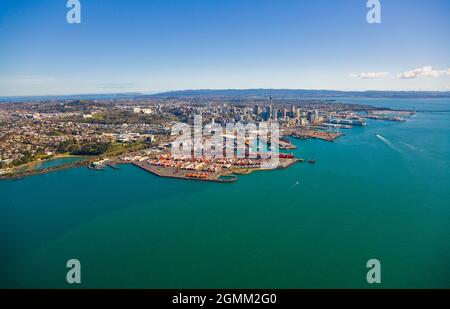 Front de mer d'Auckland, port de Waitamata Banque D'Images