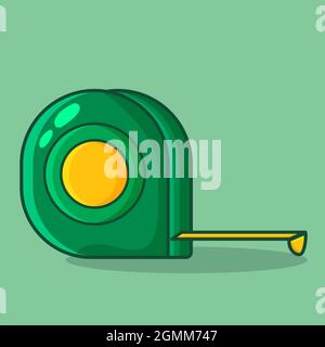 illustration vectorielle de dessin animé isolée à ruban de mesure de style plat Illustration de Vecteur