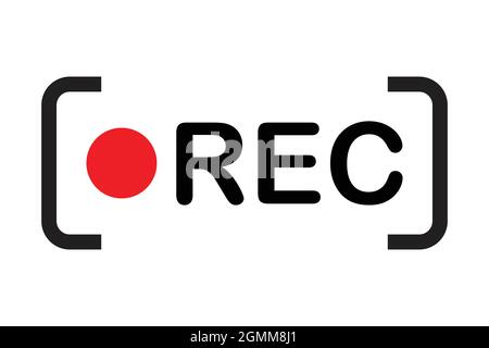 Symbole d'enregistrement encadré vecteur d'icône enregistrement actuellement symbole pour le design graphique, logo, site Web, médias sociaux, application mobile, Illustration de l'interface utilisateur Illustration de Vecteur