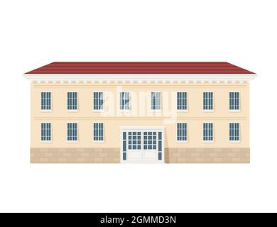 Beige couleur classique architecture USA bâtiment gouvernement illustration vectorielle sur fond blanc Illustration de Vecteur