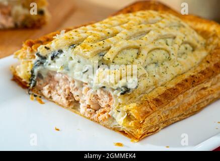 Saumon en croûte traditionnelle Banque D'Images