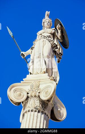 Statue d'Athéna, Académie des Arts, Athènes, Grèce, Europe, Banque D'Images