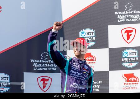 Monterey, Californie, États-Unis. 19 septembre 2021. ROMAIN GROSJEAN (R) (51), de Genève, Suisse, termine 3e au Grand Prix Firestone de Monterey, au circuit WeatherTech Laguna Seca, à Monterey, en Californie. (Credit image: © Eddie Hurskin Grindstone Media/ASP via ZUMA Press Wire) Banque D'Images