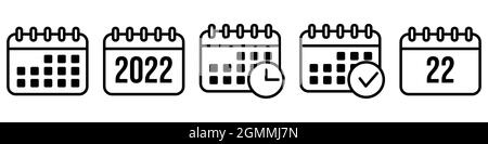Vecteur d'icône de calendrier. Ensemble de symboles de calendrier. Illustration vectorielle isolée sur fond blanc Illustration de Vecteur