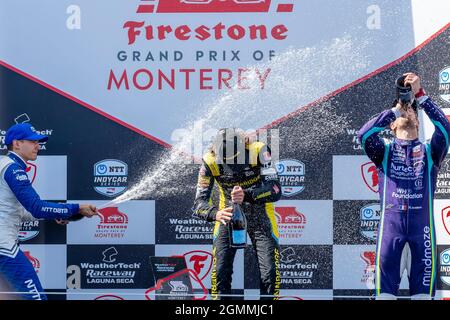 Monterey, Californie, États-Unis. 19 septembre 2021. COLTON HERTA (26) de Valence, Canada remporte le Grand Prix Firestone de Monterey au circuit WeatherTech Laguna Seca de Monterey, en Californie. (Credit image: © Walter G Arce SR Grindstone Medi/ASP via ZUMA Press Wire) Banque D'Images