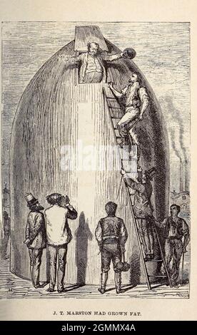 J. T. Marston avait grandi Fat dans le livre « The Baltimore Gun club » AKA » de la terre à la lune par Jules Verne, (1828-1905); traduit par Edward Roth publié à Philadelphie par King & Baird, éditeurs en 1874 Banque D'Images