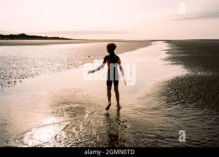 Arraisonnement à West Wittering Beach, Chichester, West Sussex, Angleterre, Royaume-Uni, Angleterre, Royaume-Uni. Banque D'Images