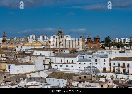 Le paysage urbain de Jerez de la Frontera dans la province de Cadix Andalousie, Espagne. Banque D'Images