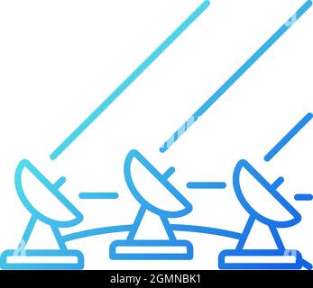 Icône de vecteur linéaire de gradient du système de satellite au sol Illustration de Vecteur