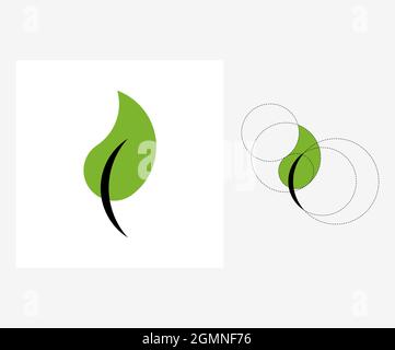 Feuille vectorielle de style Golden ratio. Illustration modifiable Illustration de Vecteur