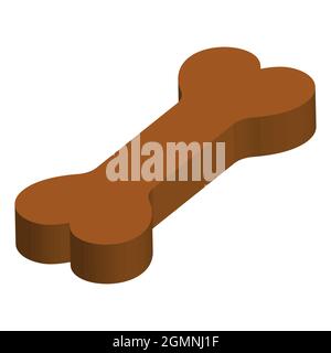 isométrie 3d nourriture sèche pour chiens sous forme d'os de sucre Illustration de Vecteur