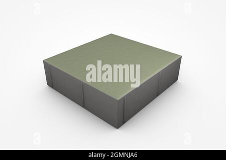 Béton préfabriqué pavé pour sols sur fond blanc, illustration 3D Banque D'Images