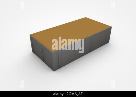 Béton préfabriqué pavé pour sols sur fond blanc, illustration 3D Banque D'Images