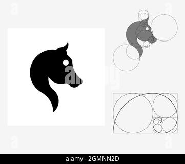 Cheval vecteur dans le style de rapport doré. Illustration modifiable Illustration de Vecteur