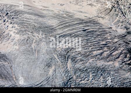 Détail de l'icefall au glacier Gorner vu du Gornergrat, une crête rocheuse des Alpes Pennines au sud-est de Zermatt, Valais, Suisse Banque D'Images