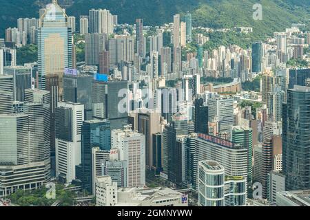 Hong Kong, Chine. 20 septembre 2021. Vue sur les gratte-ciel et les bâtiments du quartier des affaires de Hong Kong. (Photo de Chan long Hei/SOPA Images/Sipa USA) crédit: SIPA USA/Alay Live News Banque D'Images