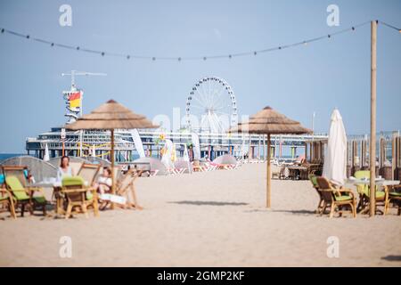 Plage de Scheveningen aux pays-Bas, au nord de l'Europe Banque D'Images