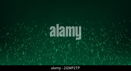 Arrière-plan de code binaire. Flux de données numériques en vert. Matrice. Illustration vectorielle Illustration de Vecteur