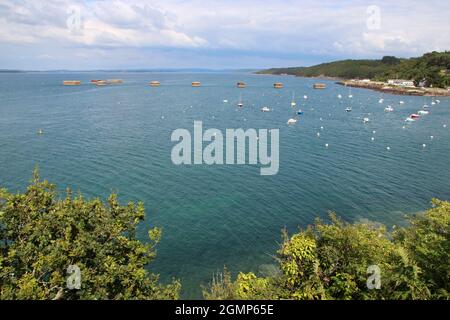 littoral et quai pour pétroliers à lanvéoc en bretagne (france) Banque D'Images