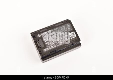 Batterie Sony isolée sur fond blanc Banque D'Images