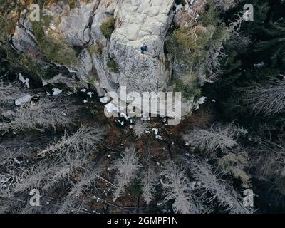 Un gros plan d'un rocher une montagne Banque D'Images