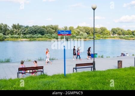 Bulwar Karskiego, Wisła Bulwary, promenades en bord de rivière, Varsovie, Pologne Banque D'Images