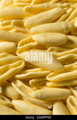 Pâtes de Cavatelli biologiques sèches faites maison prêtes à cuire Banque D'Images