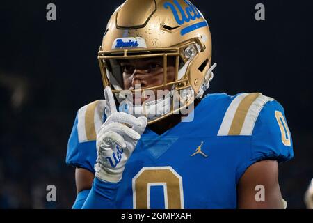 Kam Brown (0) célèbre un touchdown lors d'un match de football de la NCAA contre les Bulldogs de Fresno State, Sat Banque D'Images