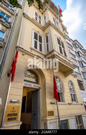 Istanbul, Turquie : septembre 2021 : le musée Atatürk est une maison historique dédiée à Mustafa Kemal Atatürk, située dans le quartier de Şişli Banque D'Images