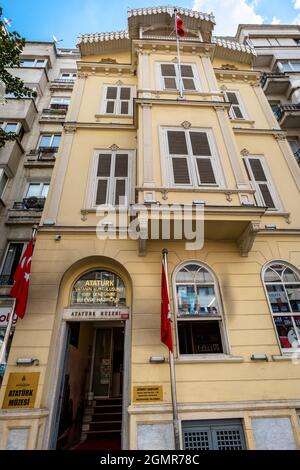 Istanbul, Turquie : septembre 2021 : le musée Atatürk est une maison historique dédiée à Mustafa Kemal Atatürk, située dans le quartier de Şişli Banque D'Images