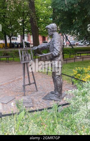 Gorzow Wielkopolski, Pologne - 1 juin 2021 : monument d'Ernst Henseler. Ernst Henseler était peintre et dessinateur allemand. Banque D'Images