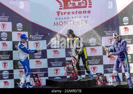 Monterey, Californie, États-Unis. 19 septembre 2021. COLTON HERTA (26) de Valence, Canada remporte le Grand Prix Firestone de Monterey au circuit WeatherTech Laguna Seca de Monterey, en Californie. (Credit image: © Walter G Arce SR Grindstone Medi/ASP via ZUMA Press Wire) Banque D'Images