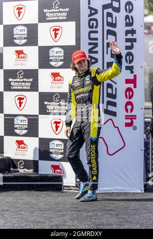 Monterey, Californie, États-Unis. 19 septembre 2021. COLTON HERTA (26) de Valence, Canada remporte le Grand Prix Firestone de Monterey au circuit WeatherTech Laguna Seca de Monterey, en Californie. (Credit image: © Walter G Arce SR Grindstone Medi/ASP via ZUMA Press Wire) Banque D'Images