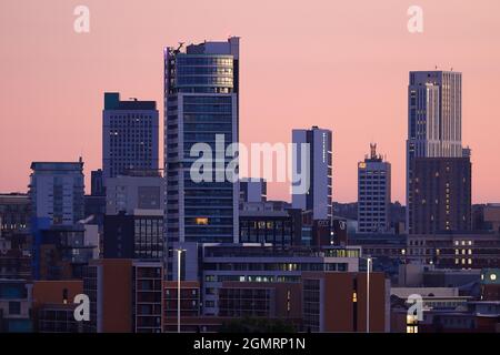 Leeds City Centre Skyline septembre 2021 Banque D'Images