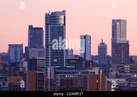 Leeds City Centre Skyline septembre 2021 Banque D'Images